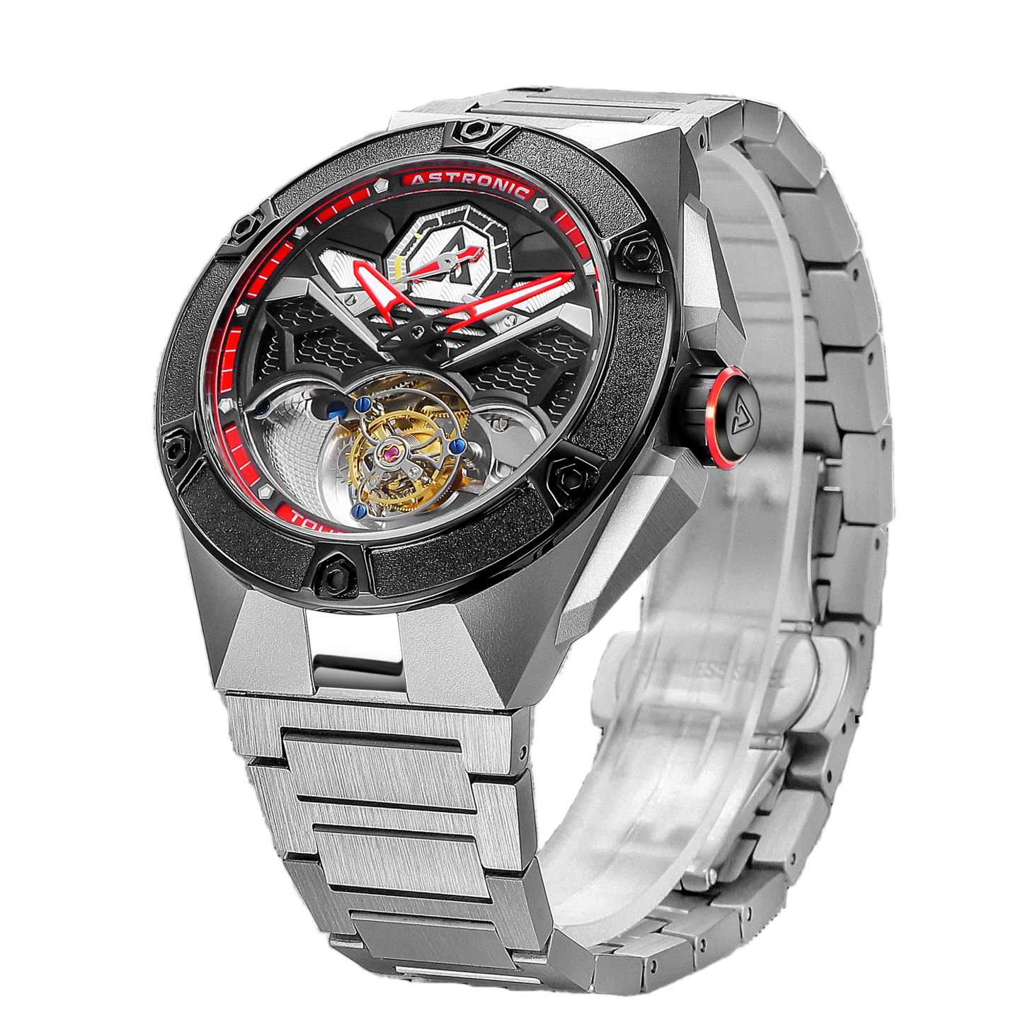 Astronic - Flying Tourbillon - NightHawk - Co-axial - Limited Edition - Power Reserve - STL-117B-RE-SS