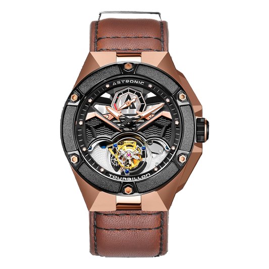 Astronic - Flying Tourbillon - NightHawk - Co-axial - Gold - Power Reserve STL-117S-RG-RG