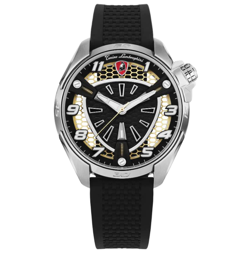 Lamborghini TLABSRG-SS-R Shock Goud Rubber Zeldzame Kroon - Saffier - Ophanging - Goud TL0003A