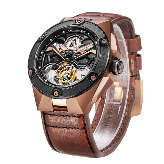 Astronic - Flying Tourbillon - NightHawk - Co-axial - Gold - Power Reserve STL-117S-RG-RG