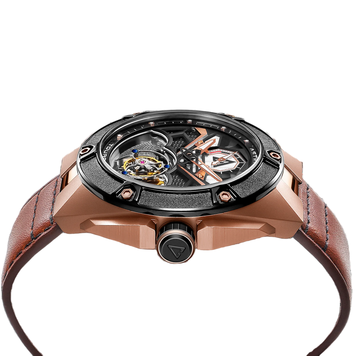 Astronic - Flying Tourbillon - NightHawk - Co-axial - Gold - Power Reserve STL-117S-RG-RG