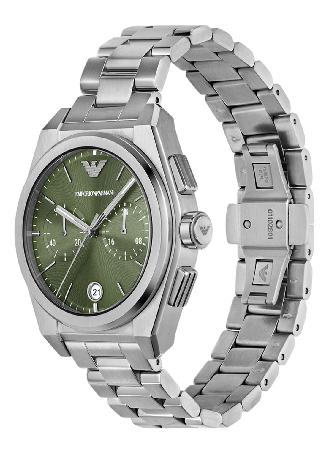 Armani-Chronograph-Watch-Olive-Green-Date-AR11640-Side