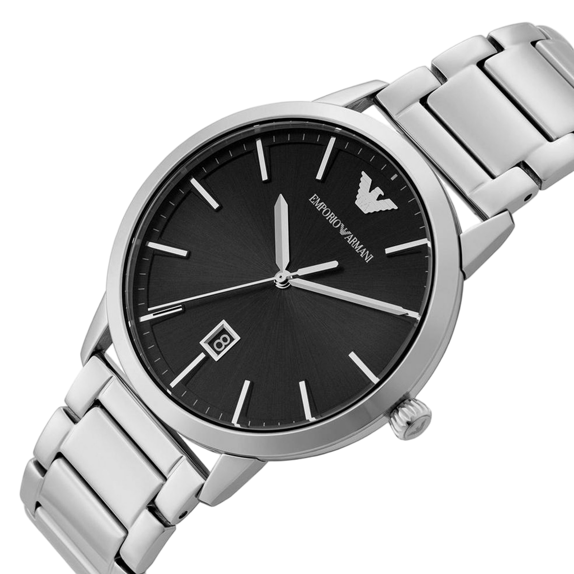 Armani-Steel-Watch-Date-Black-AR11310-FrontSide