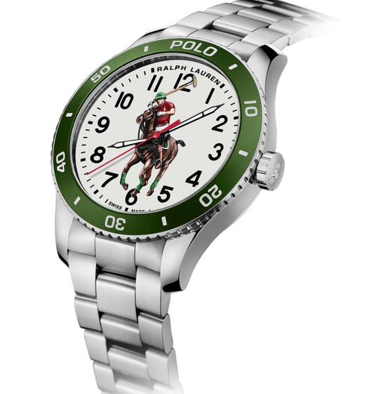 Ralph Lauren Sporting Pony Player 472836829005 Zwitsers Automatisch - 26 Jewels - In-House Uurwerk - Aluminium Bezel - Gelakte Wijzerplaat